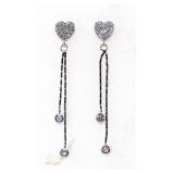 NO RESERVE 1 Ct  Silver Lab Sapphire, Earring