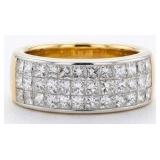 Fine Jewelry.  2.10 Ct Diamond 18K Gold Ring