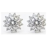 NO RESERVE. 2 Ct Lab Diamond Silver Earring