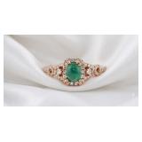 FINE JEWELRY  2.18 Ct Diamond & Emerald 14K Ring