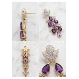 NO RESERVE 25 Ct Titanium Amythest Earrings