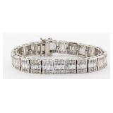 NO RESERVE. 8 Ct Lab Diamond Titanium Bracelet