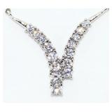 NO RESERVE 2.90 Ct Lab Diamond Silver Necklace