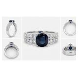 FINE JEWELRY  2.42 Ct Diamond & Sapphire 14 Ring