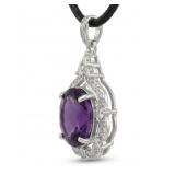 NO RESERVE 2.52 Ct Silver Amythest  Necklace