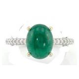 FINE JEWELRY  3.12 Ct Diamond & Emerald 14K Ring