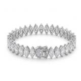 NO RESERVE 12 Ct Lab Diamond  Titanium Bracelet