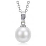 NO RESERVE 12MM Sterling Silver Pearl Necklace