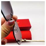 Cartier Big C Diamond Cut Red  Blue Fade Framless