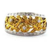 FINE JEWELRY  0.35 Ct Diamond & Sapphire  14K Ring