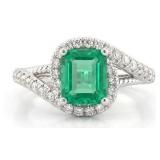 FINE JEWELRY  1.61 Ct Diamond & Emerald  14K Ring