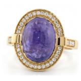 FINE JEWELRY  5.28 Ct Diamond  Tanzanite 14K Ring