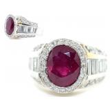 FINE JEWELRY  7.47 Ct Diamond & Ruby 14K Ring