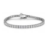 NO RESERVE 11.25 Ct Lab Diamond Silver Bracelet