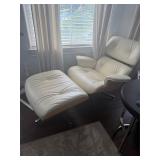 White leather recliner with ottoman