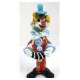 Authentic Murano Art Glass Clown w/ Accordion 9'