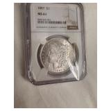 Scarce Circa 1887 MINT STATE SILVER DOLLAR