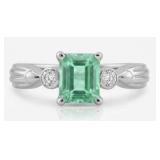 FINE JEWELRY  1.32 Ct Diamond & Emerald 18K Ring