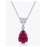 NO RESERVE 2.62 Ct Titanium Ruby Necklace.