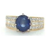 FINE JEWELRY  2.10 Ct Diamond & Sapphire 14K Ring