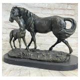 Large Bronze 'Mare and Foal' by Milo