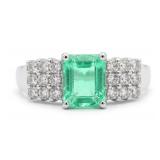 FINE JEWELRY  1.85 Ct Diamond & Emerald 14K Ring