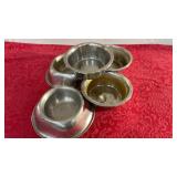 lot of 5 stainless dog bowls