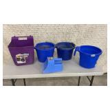 Buckets and feed scoop