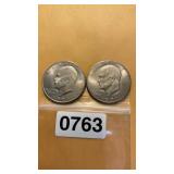 Two Eisenhower dollars 1971