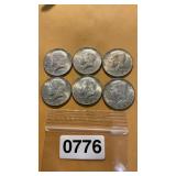 6 half dollars 1968