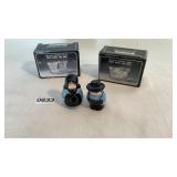 Set of crystal mini vases and Amish  salt and