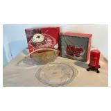 Crystal Holiday bowl and plate set