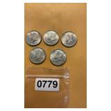 5 half dollars 1969