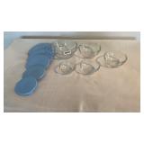 Durable heat resistant glass  nesting bowls with