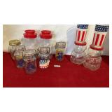 Miscellaneous bicentennial,glass jars  and