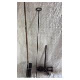Trench scoop , fence, stretcher, poker