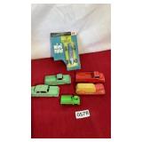 Lot of diecast metal cars in trucks