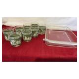 Vintage Hellenic Jeanette Green Glass set of