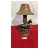 Vintage Horse Lanp with hammered copper