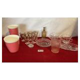 Miscellaneous glassware and vintage cups