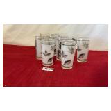 Vintage silver leaf by Libby glass Company set a