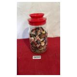Vintage jar with buttons