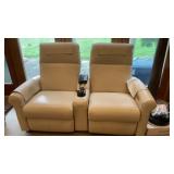 Beige Leather electric recliner
