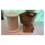 Decorative boxes and stool