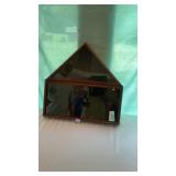 Military flag and metal display cabinet