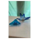 Blue art glass bowls