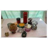 Flameless candle and other candles