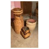 Wicker and plastic yard accessories