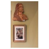 Wood carved Jesus Christian pictures