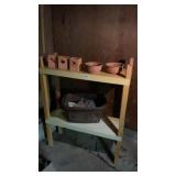 Garden decor, and plastic shelving